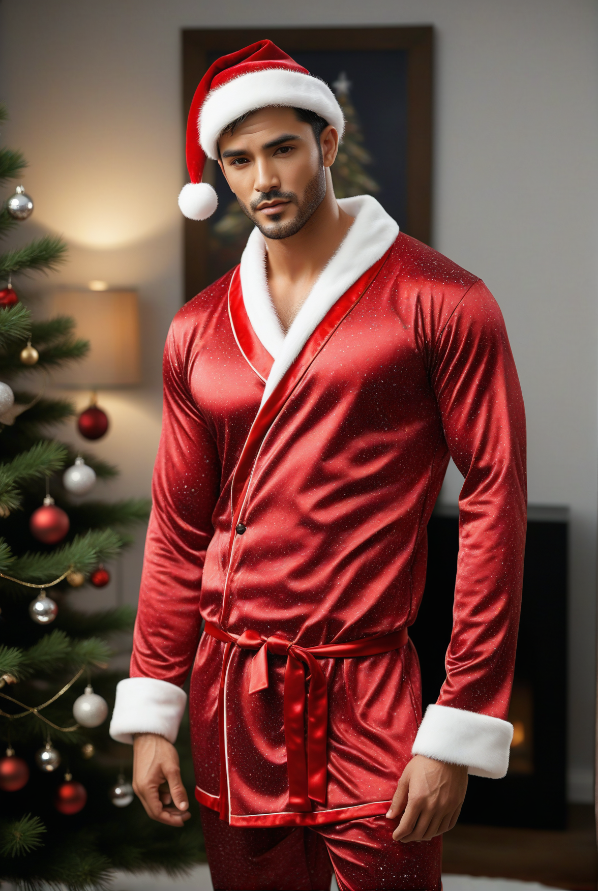 Men's Christmas Satin Robe