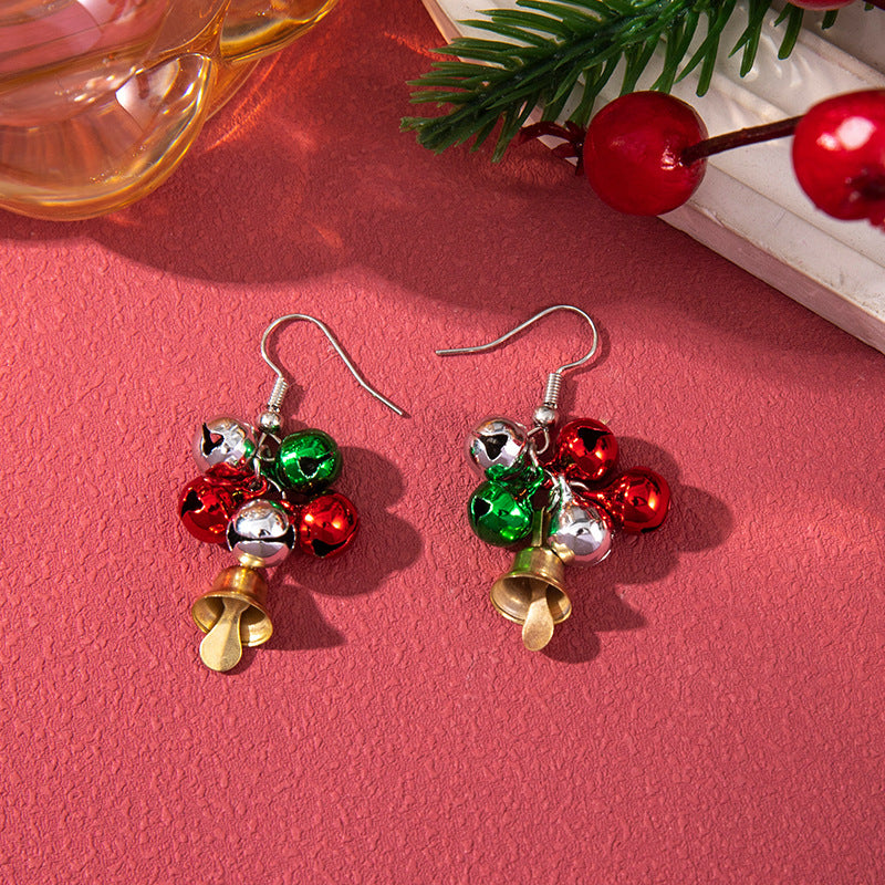 New Women's Christmas Earring Set - Creative Cartoon Reindeer, Snowflake, and Santa Claus Studs.