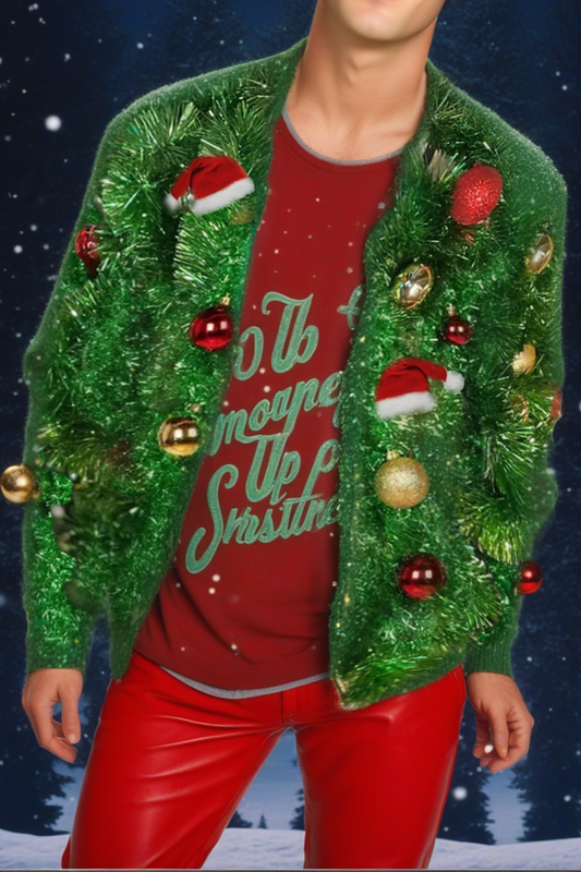 Sparkle Like a Christmas Tree: Festive Tinsel Jacket with Baubles