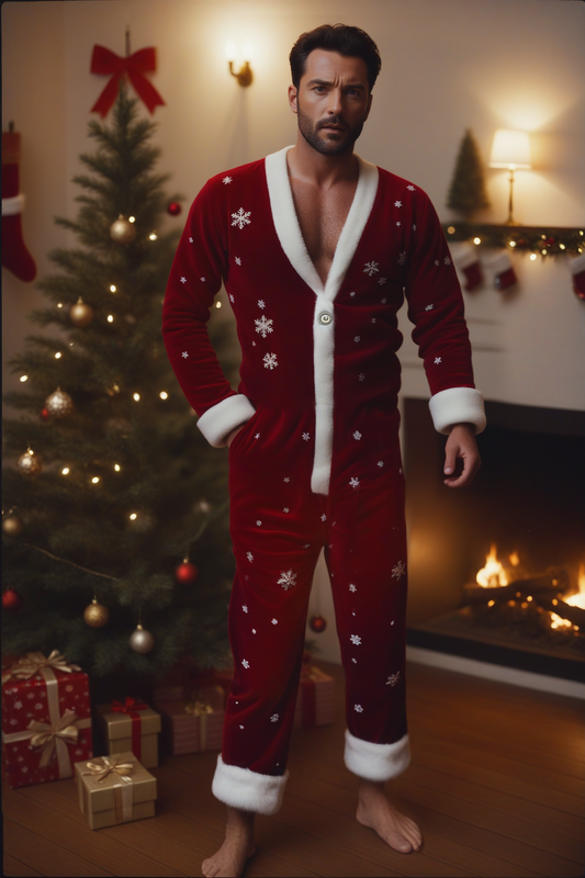 Fabpride Men's Christmas Santa Jumpsuit