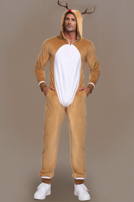 Men's Holiday Jumpsuit with Rudolph Design