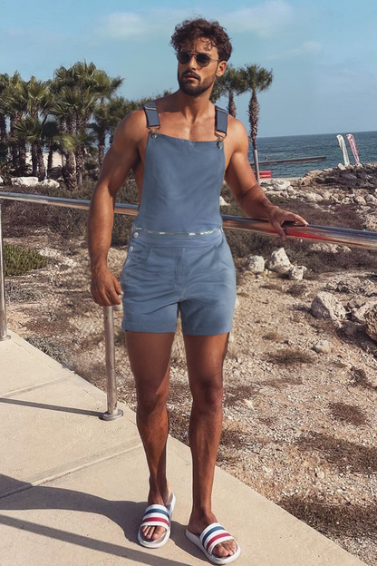 Fabpride Stylish Backless Short Overalls for Men