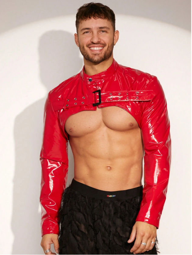 Fabpride Men’s Red Vinyl Bolero Jacket