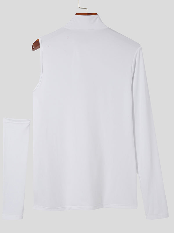 Men's Irregular Cutout Long Sleeve Tee