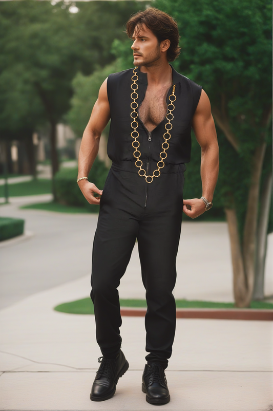 Fabpride Black Sleeveless Jumpsuit