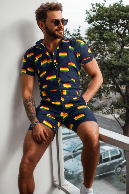 Pride Rainbow Heart Romper