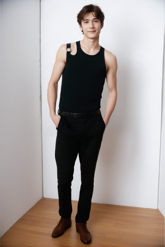 Men's Alluring Hollow Clavicle Crew Neck Tank