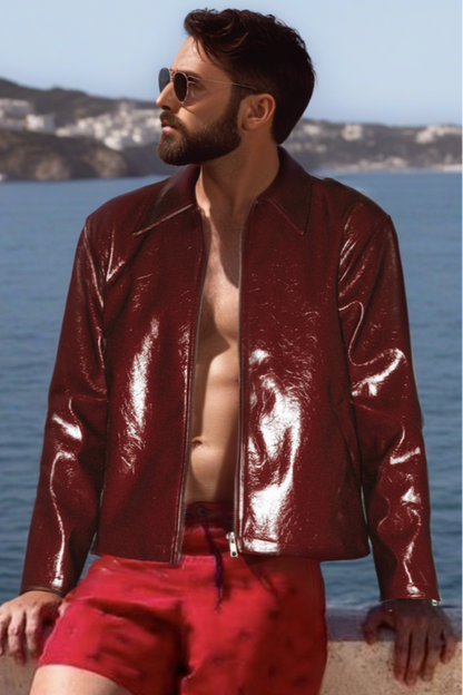 Cherry Vinyl Blouson Jacket