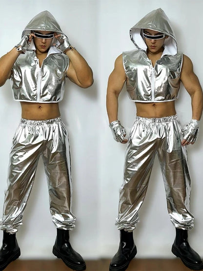 Silver Hip Hop Tech Style Costume Set