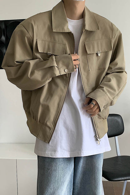 Stylish Pocketed Oversized Bomber Jacket for Men