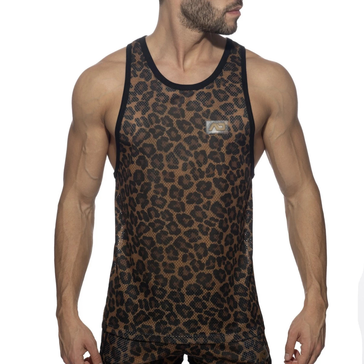 Leopard Print Mesh Tank Top