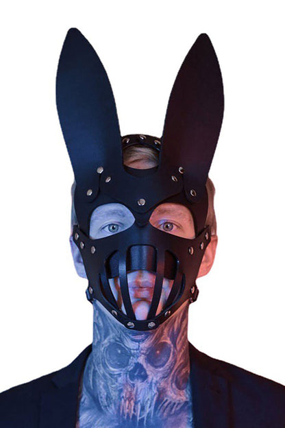 Halloween Accessories PU Leather Rabbit Shaped Costume Props Mask