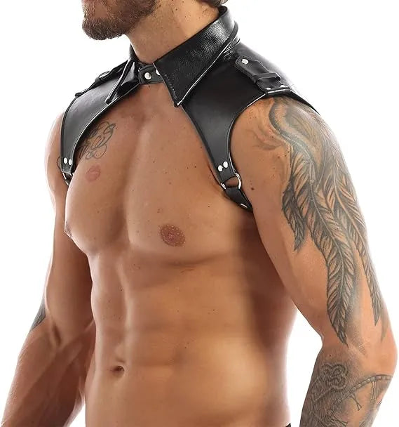 Men's Steampunk Leather Shoulder Armor Harness