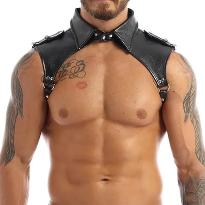 Men's Steampunk Leather Shoulder Armor Harness