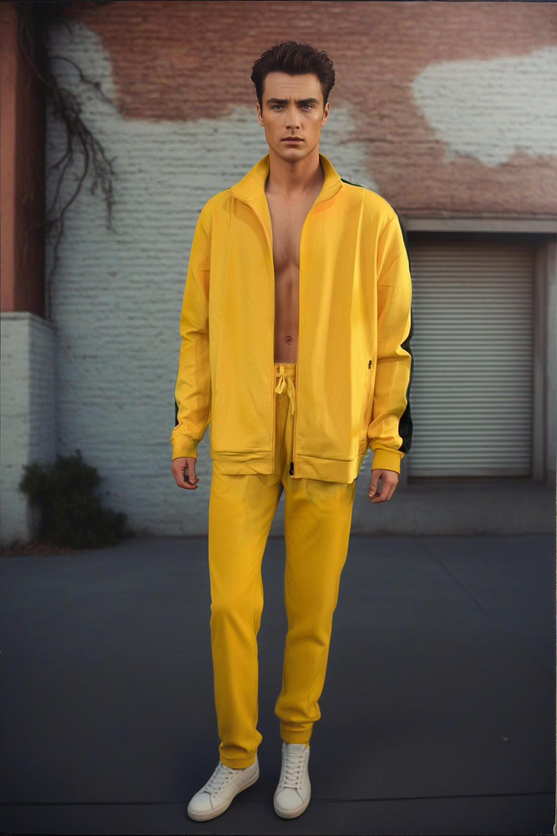 Fabpride Men's Bold Yellow Tracksuit