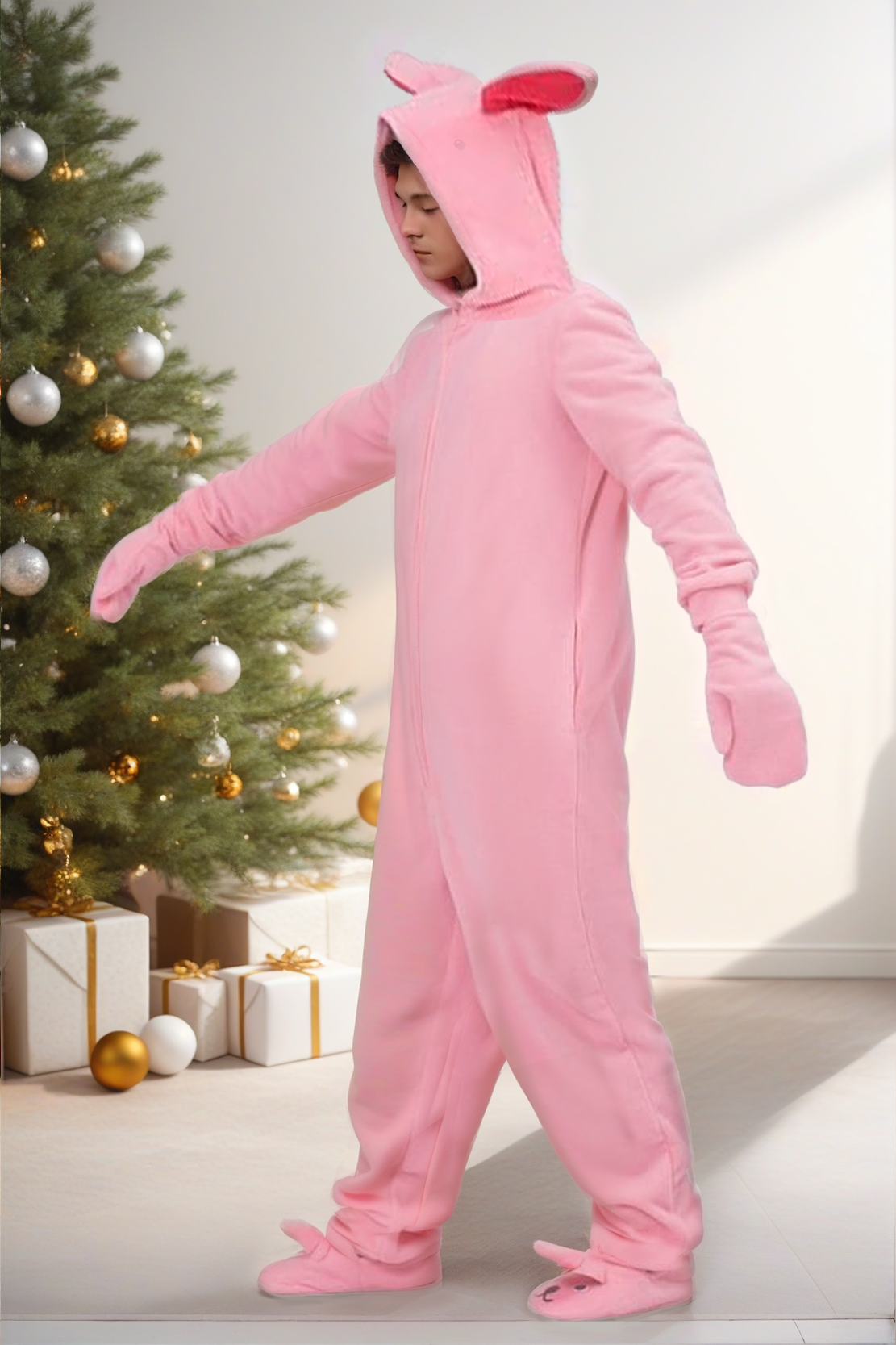 Christmas Story Bunny Union Suit Pajamas