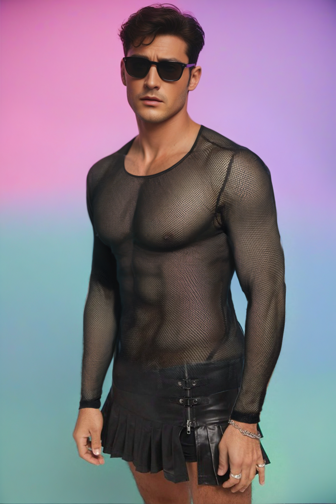 Mesh Long Sleeve T-Shirt