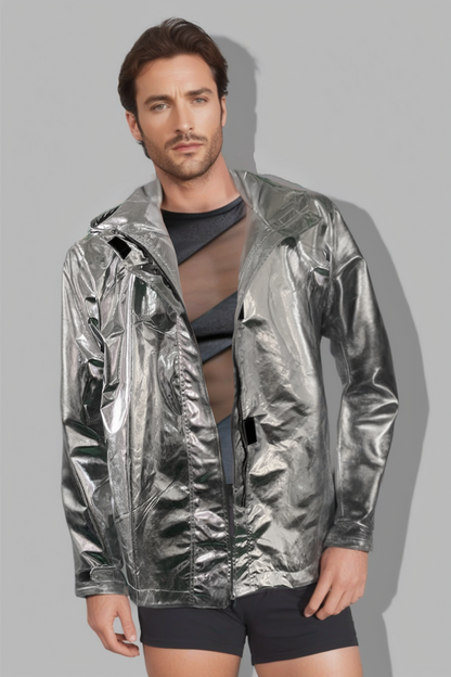 Fabpride Men's Silver Reflective Jacket