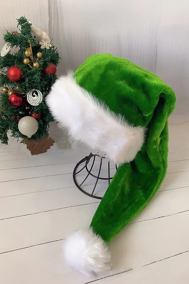 Christmas Faux Fur Trimmed Santa Hat with Velvet Patchwork