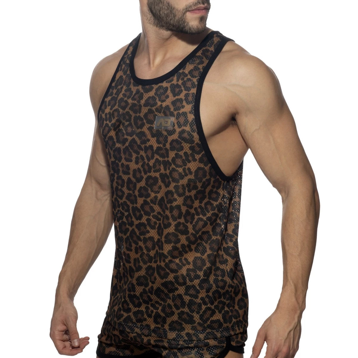 Leopard Print Mesh Tank Top