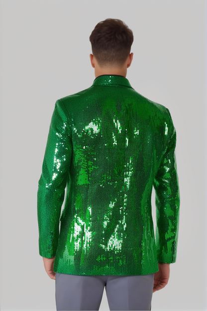 Men's Green Sequin Blazer