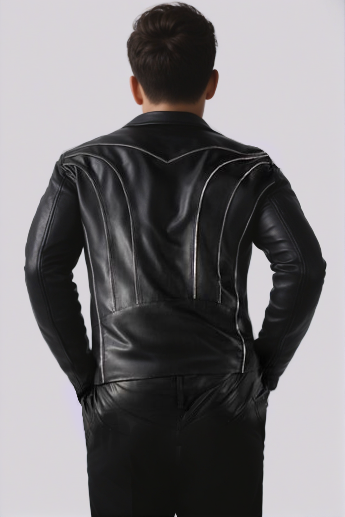 Men's Faux Leather Biker Jacket