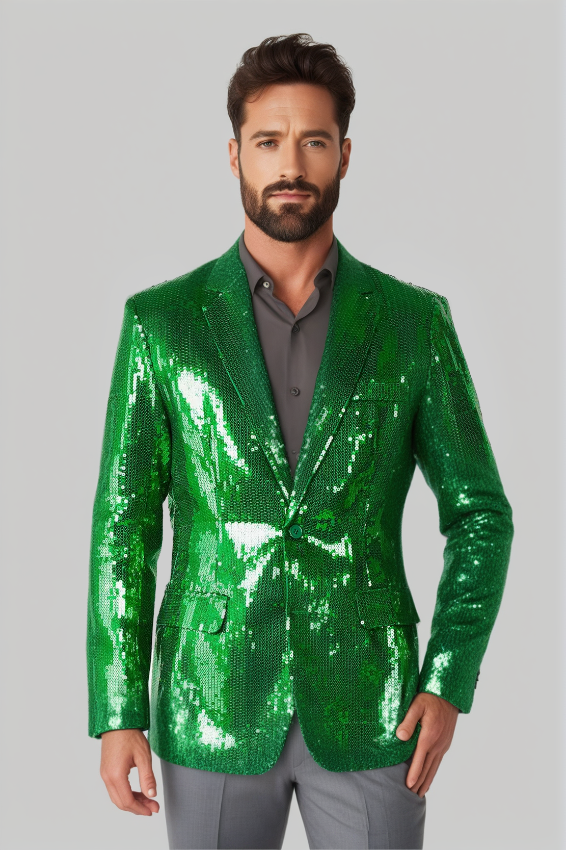 Men's Green Sequin Blazer