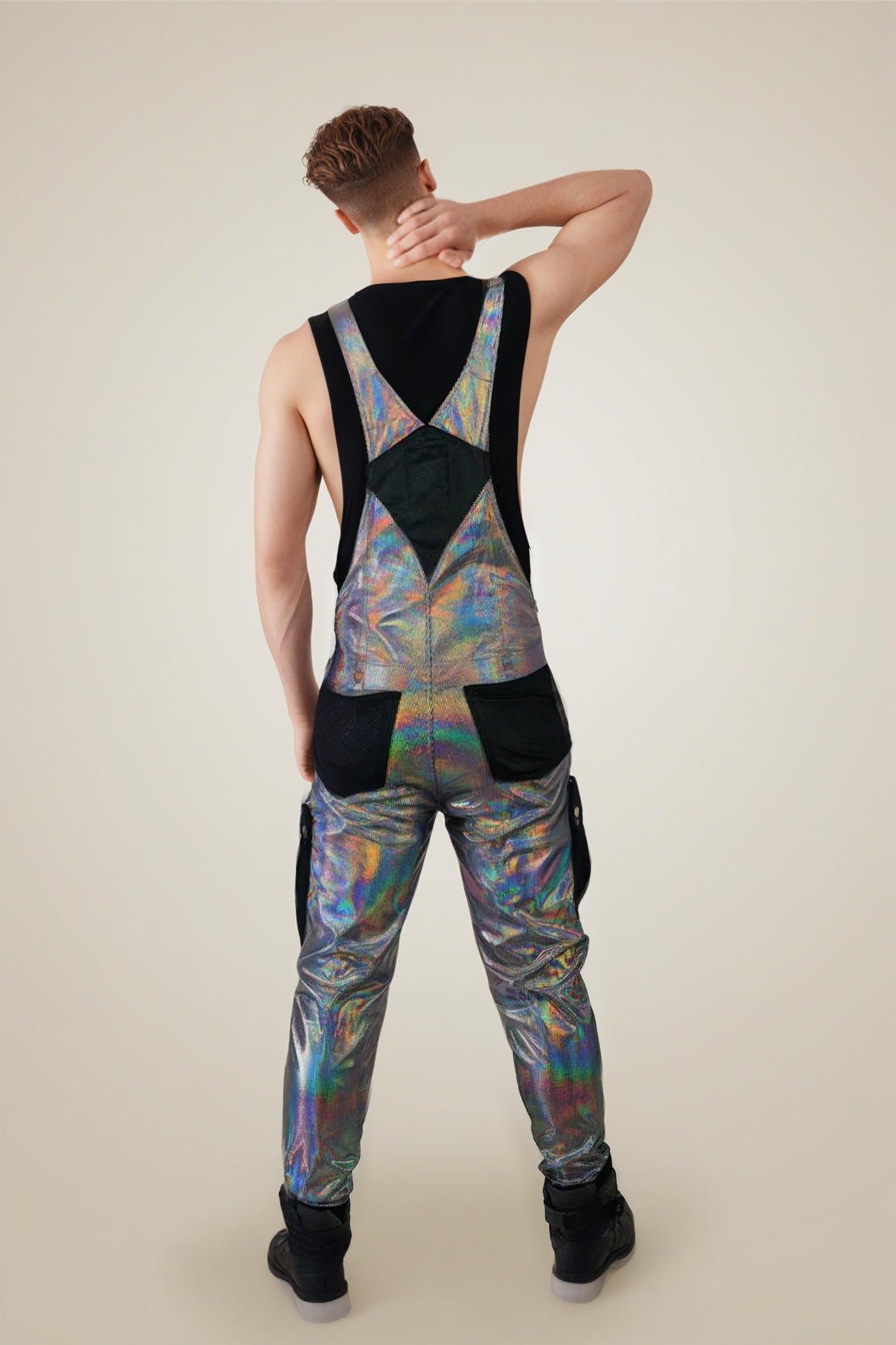 Men's Slim Fit Silver Supernova Overalls