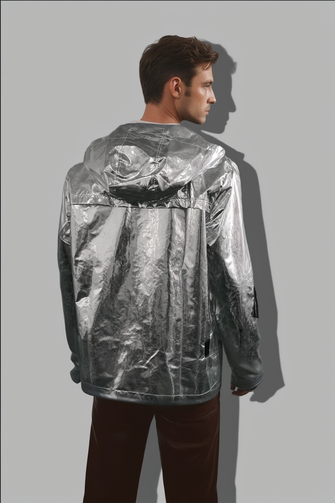 Fabpride Men's Silver Reflective Jacket