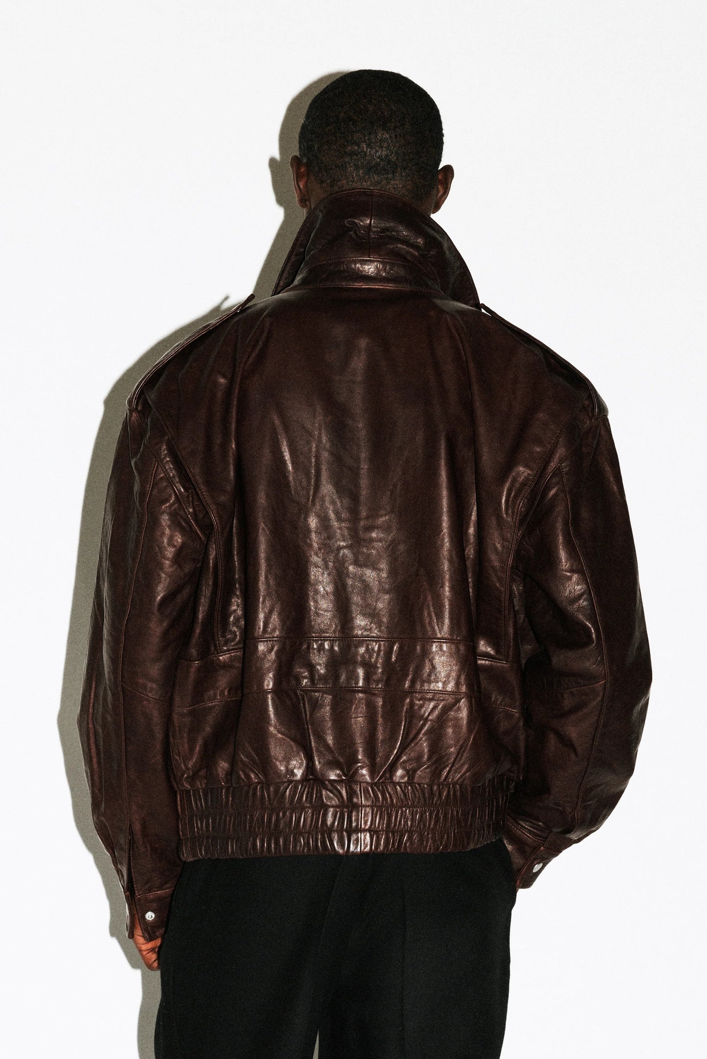 Men's Chocolate Brown Leather Flight Jacket