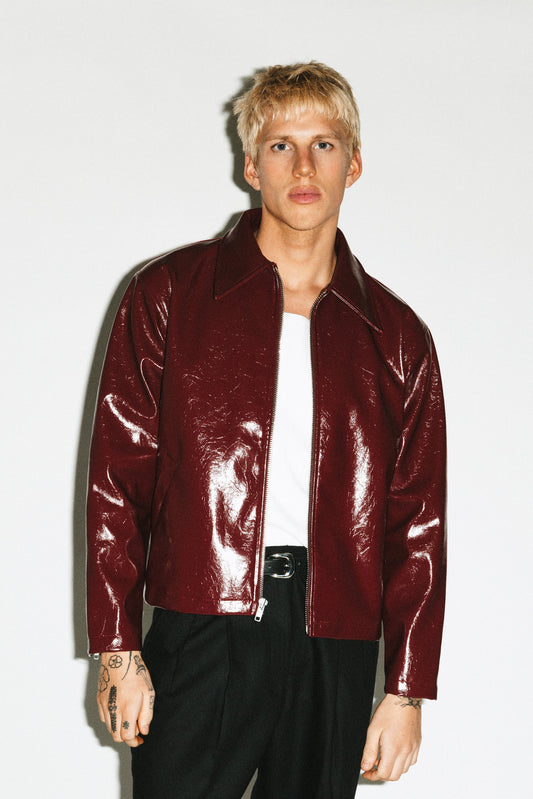 Cherry Vinyl Blouson Jacket