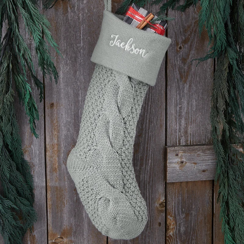 Customizable Cable Knit Holiday Stocking