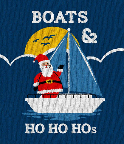 Funny "Boats & Ho Ho Hos" Christmas Sweater for Men