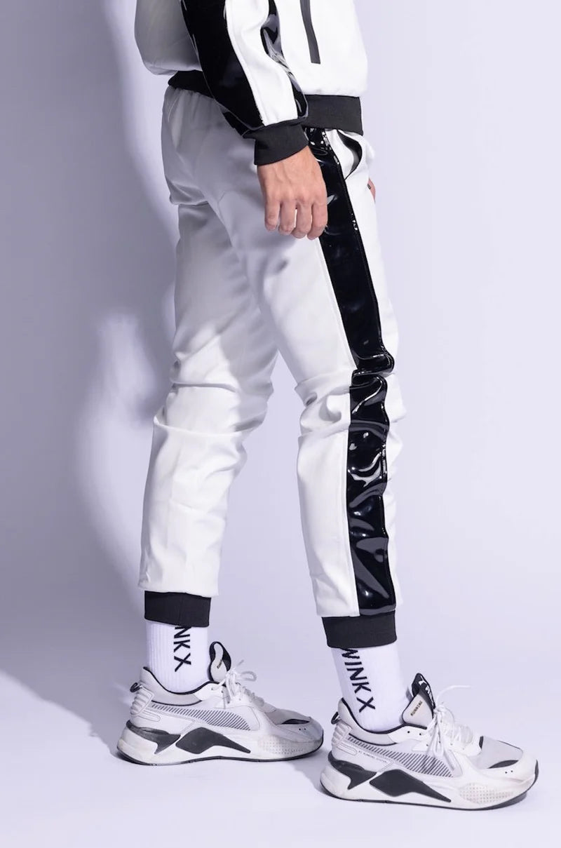 midnight mix & match pants I white/black I vegan leather