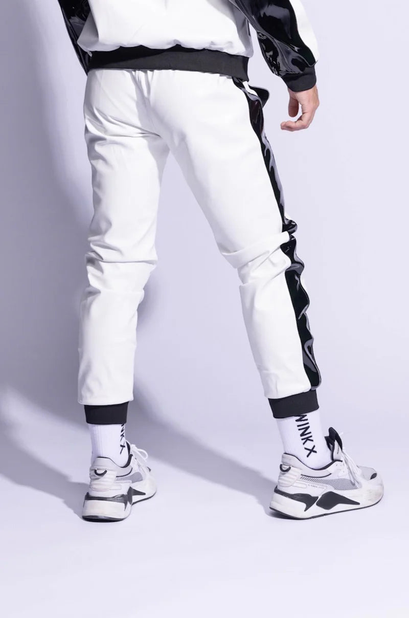 midnight mix & match pants I white/black I vegan leather