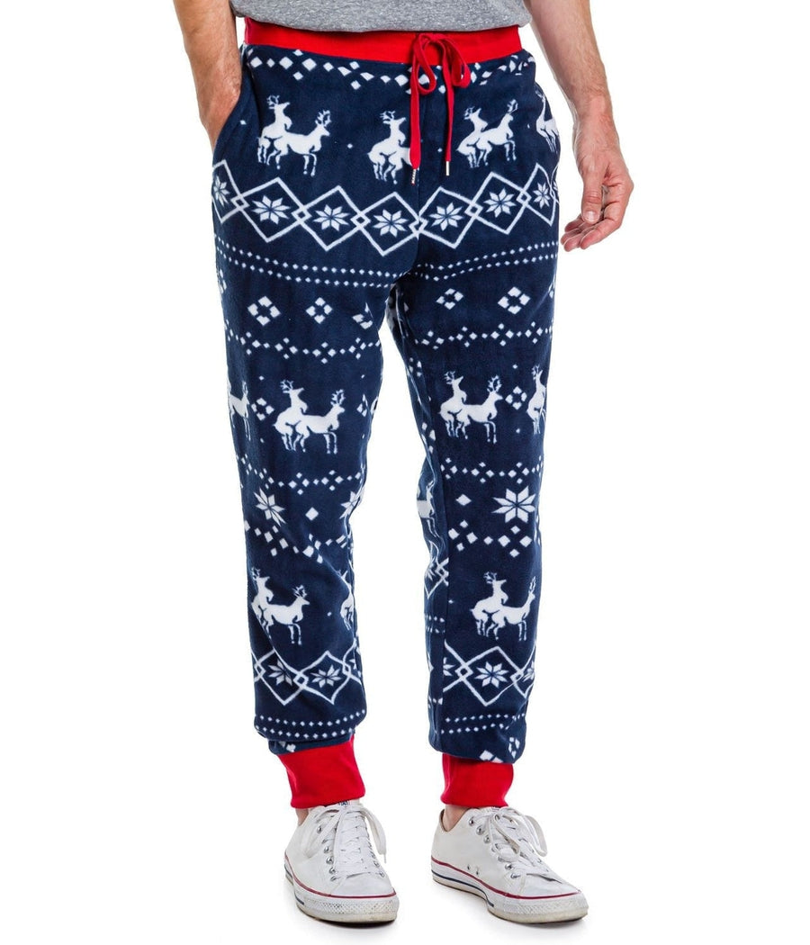 Festive Blue Reindeer Climax Joggers for Men