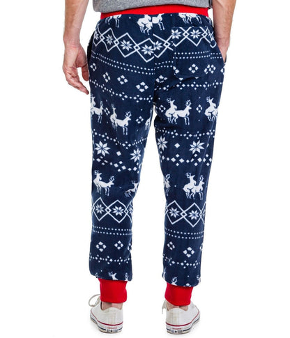 Festive Blue Reindeer Climax Joggers for Men