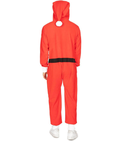 Men's Cozy Santa Jumpsuit with Fur Details