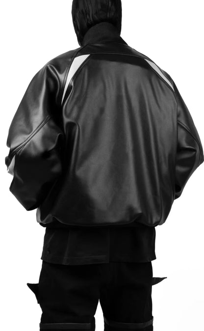 Men's Heavyweight Leather Bomber Jacket from the Galaxy Collection