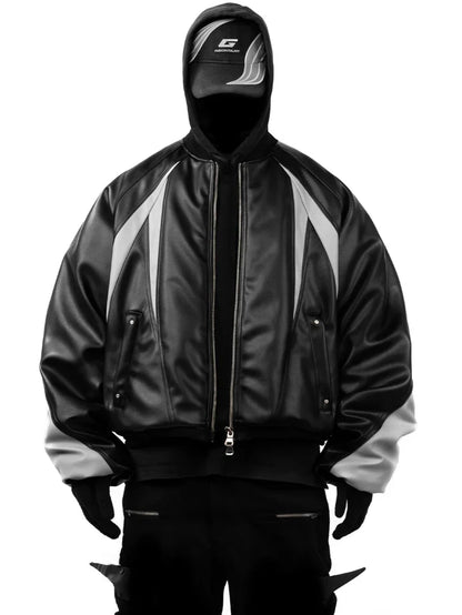 Men's Heavyweight Leather Bomber Jacket from the Galaxy Collection