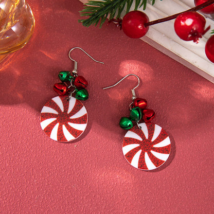 New Women's Christmas Earring Set - Creative Cartoon Reindeer, Snowflake, and Santa Claus Studs.