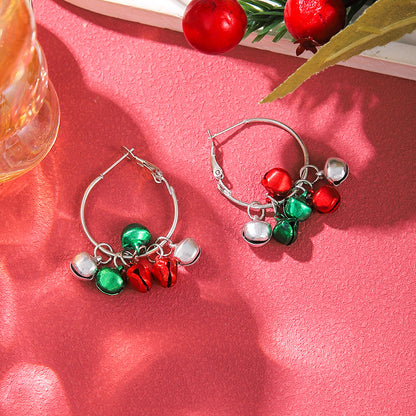 New Women's Christmas Earring Set - Creative Cartoon Reindeer, Snowflake, and Santa Claus Studs.