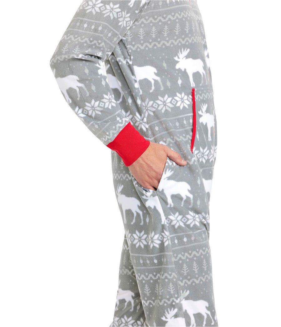 Men's Grey Jumpsuit with Moose Design