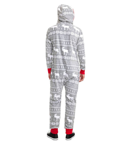 Men's Grey Jumpsuit with Moose Design