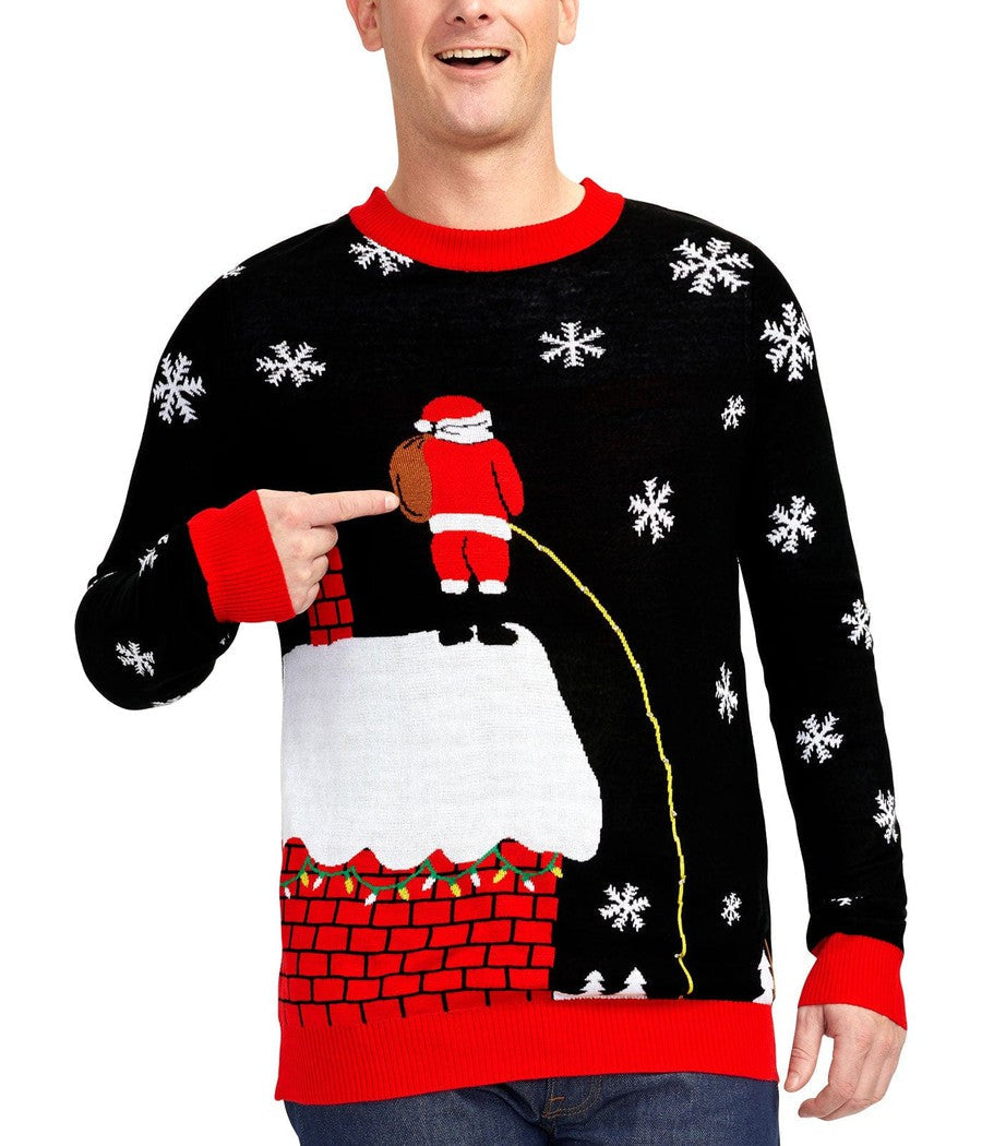 Funny Light-Up "Leaky Roof" Ugly Christmas Sweater for Men