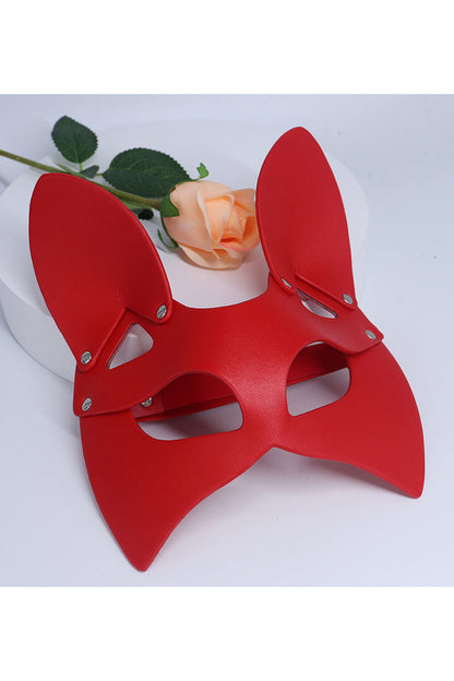 PU Leather Cat Mask with Metal Rivets