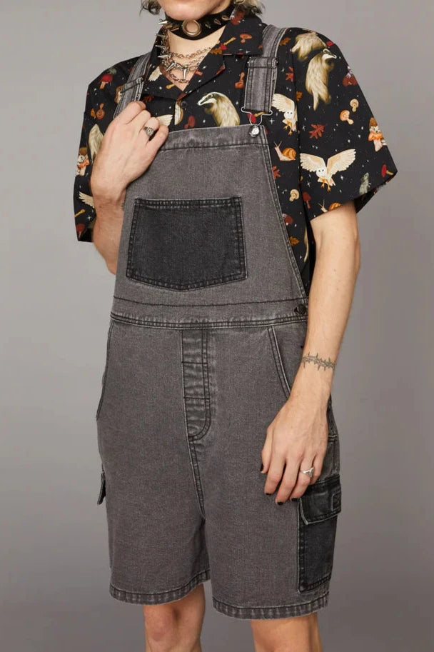 Washed Denim Overalls