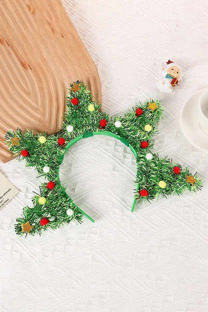 Christmas Tree Headband with Tinsel & Bauble Decorations