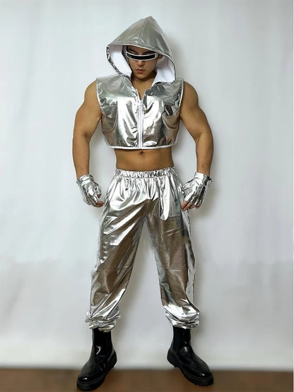 Silver Hip Hop Tech Style Costume Set