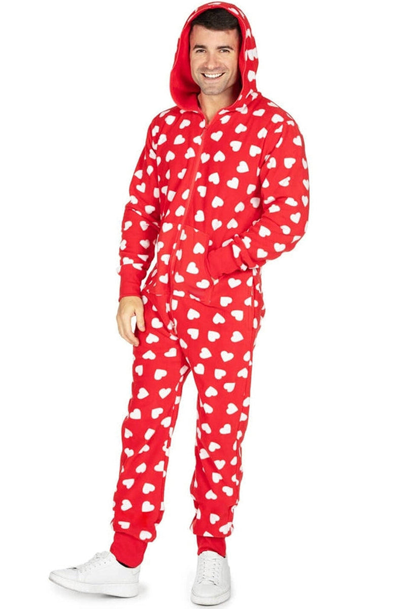 Christmas Print Hooded Pajama Jumpsuit